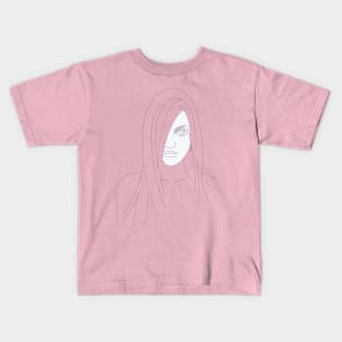 Pretty girl - portrait sketch drawing Kids T-Shirt